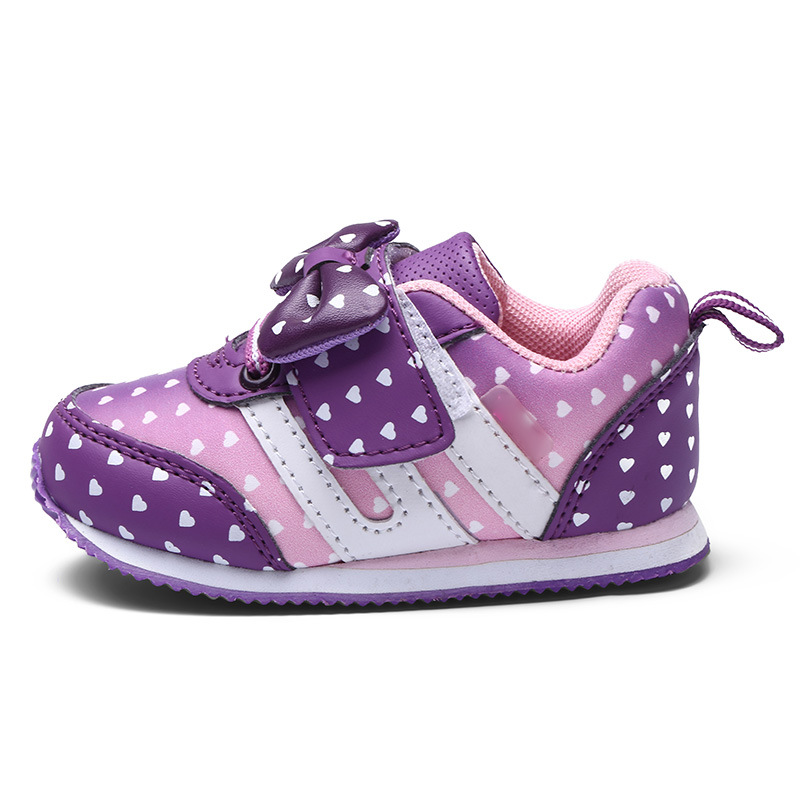 Autumn and winter new bow tie baby shoes, Velcro, toddler shoes, soft bottom, leisure shoes, children's shoes, Amazon