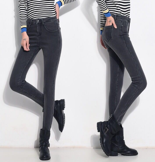 Women's thickened velvet jeans