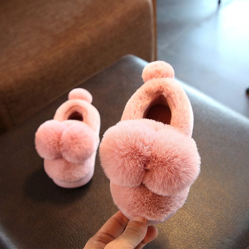 Winter New Solid Color Warm And Thick Furry Shoes