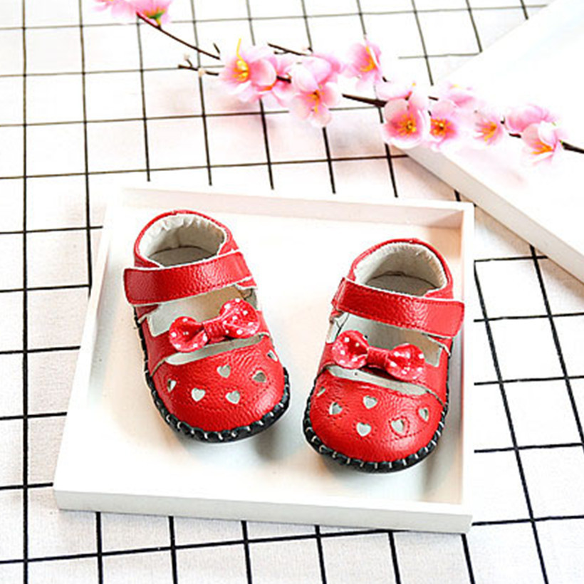 Baby shoes spring new genuine leather direct bows handmade baby single shoes without glue indoor shoes C95