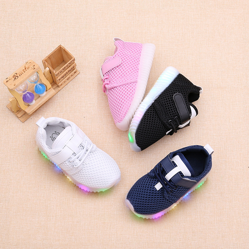 2021 summer children single shoes LED lights boys boys
