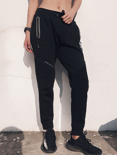 Weiren girl sports pants 2021 autumn and winter new net red ins wind sports trousers women thick casual pants