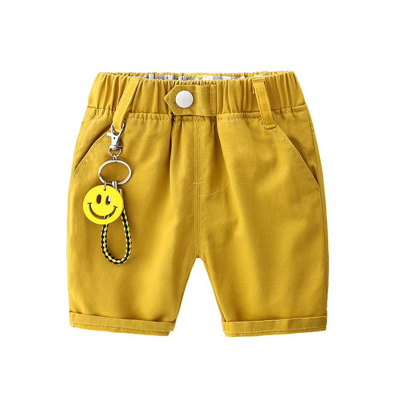 Solid Color Cartoon  Trend Boy Five Pants
