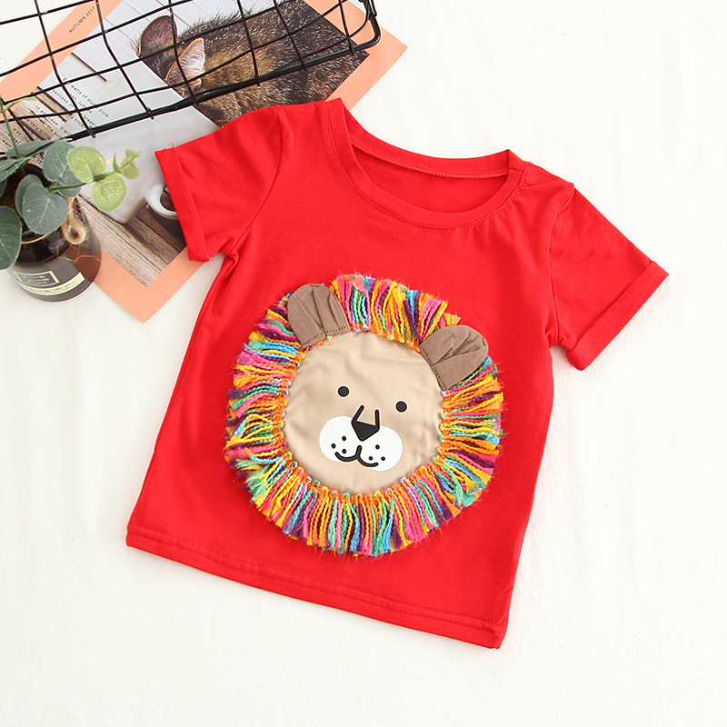 Cartoon lion child short sleeve