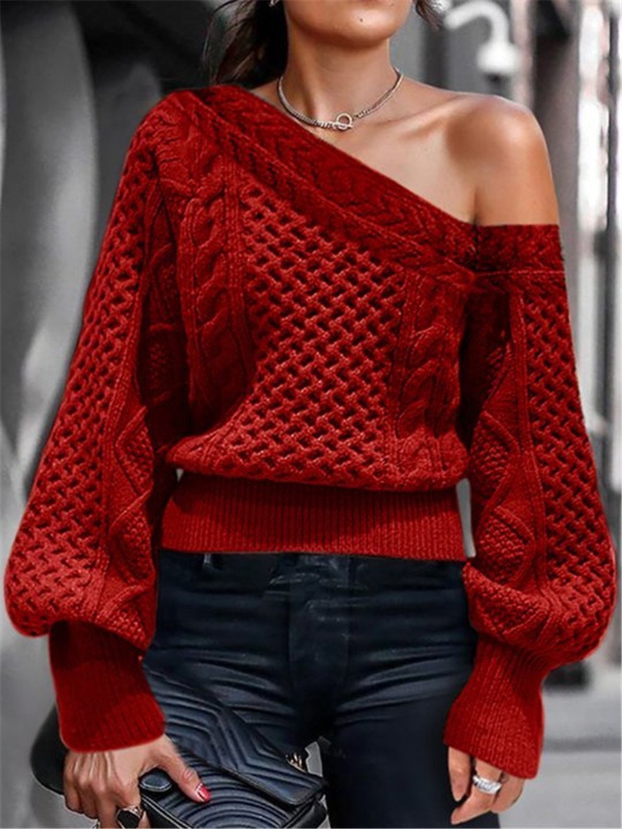 Fashion Hot Style Women's Diagonal Sweater