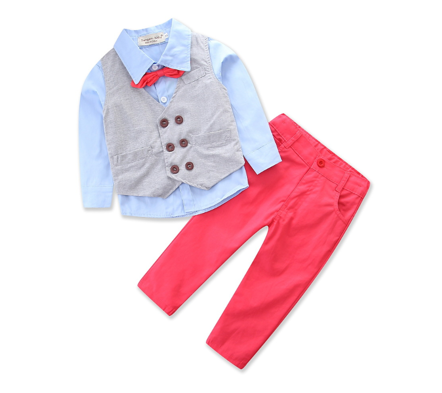 European and American new autumn spring explosion children's suit gentleman boy long sleeve four-piece suit