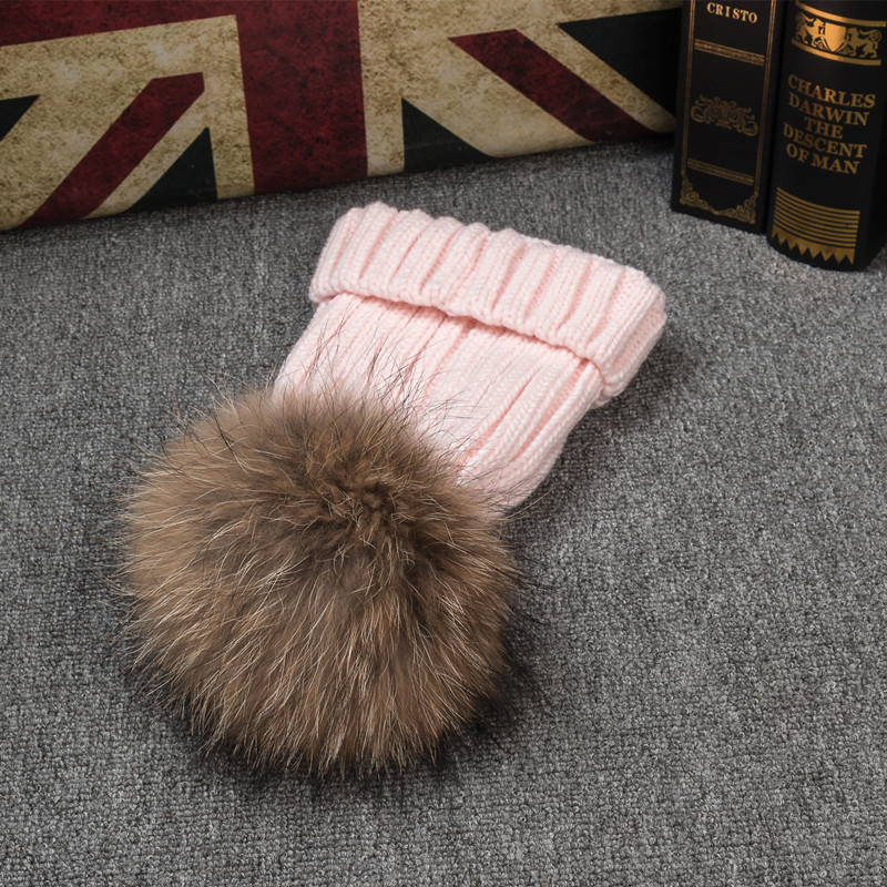 Women's Raccoon Fur Ball All-match Knitted Hat