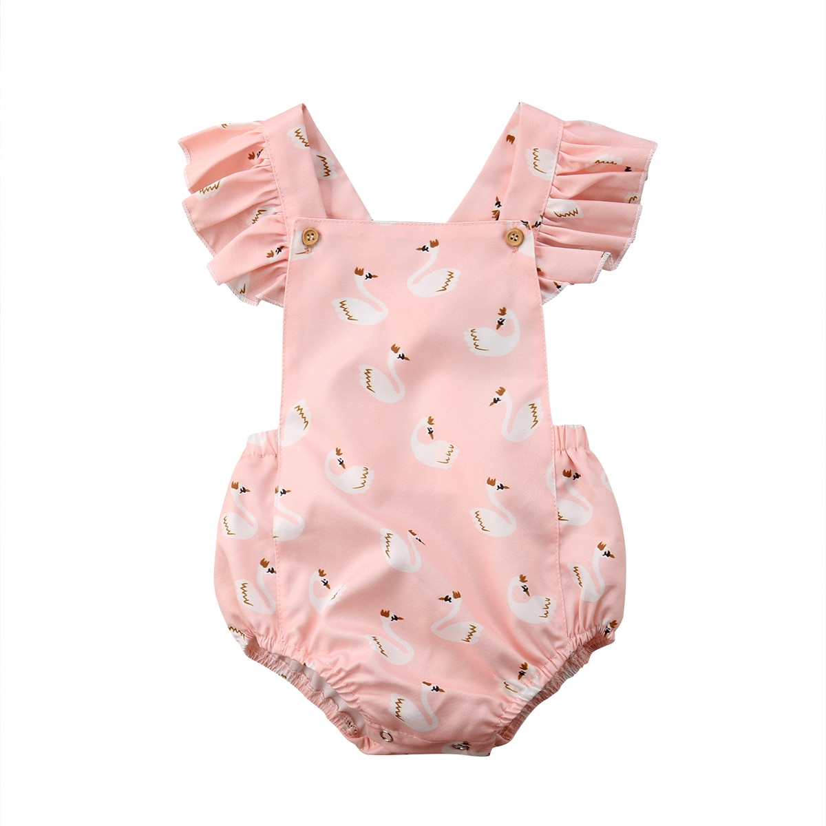 Cartoon swan one-piece crawling suit