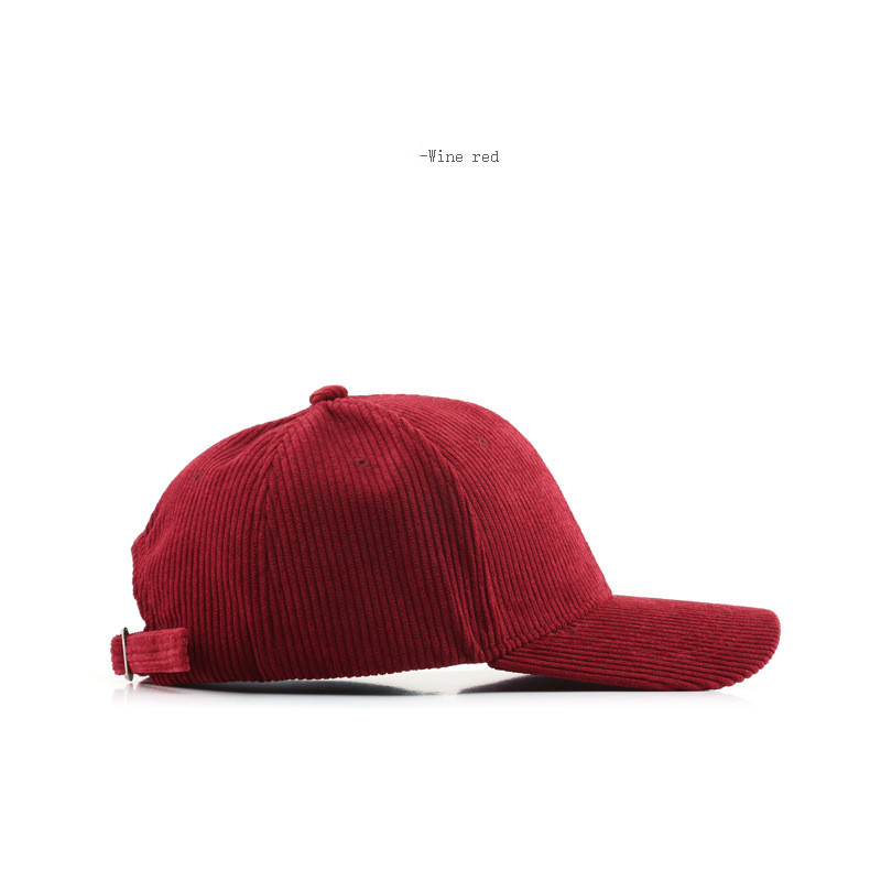 Women's Corduroy Solid Color Light Board Curved Brim Cap