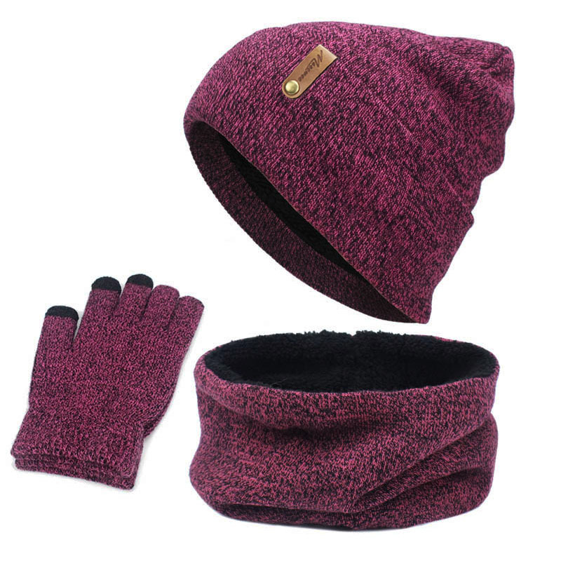 Hat scarf touch screen gloves set