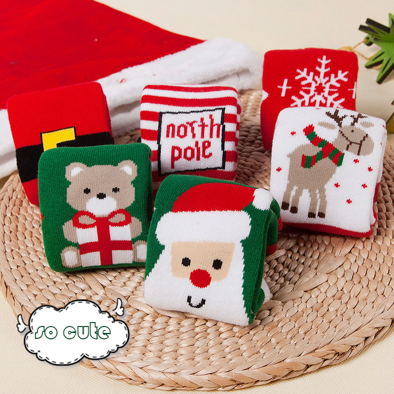 Christmas striped children's socks
