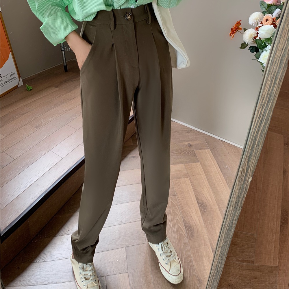 Women's High-waist Straight Drape Suit Pants