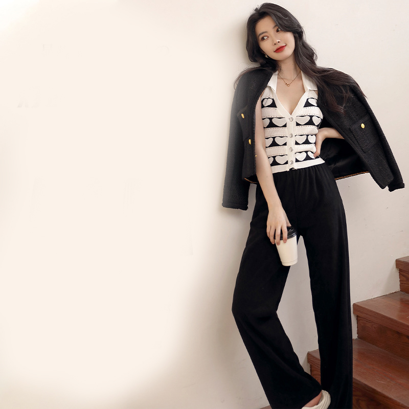 Women's High-waist Straight-leg Corduroy Wide-leg Pants