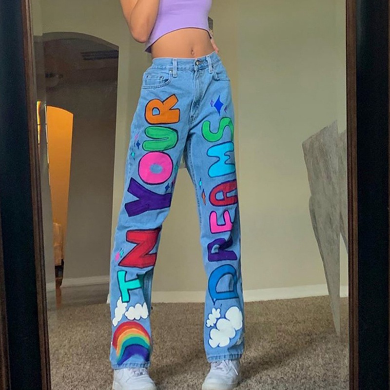 Contrasting Rainbow Letters Are Straight And Slim, Showing Long Legs