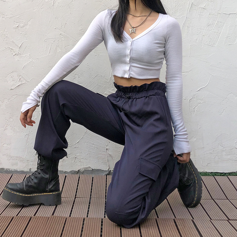 Lace multi-pocket beamed overalls