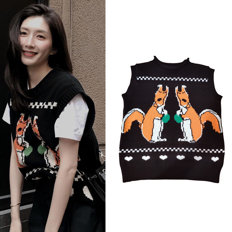 Cartoon squirrel pullover
