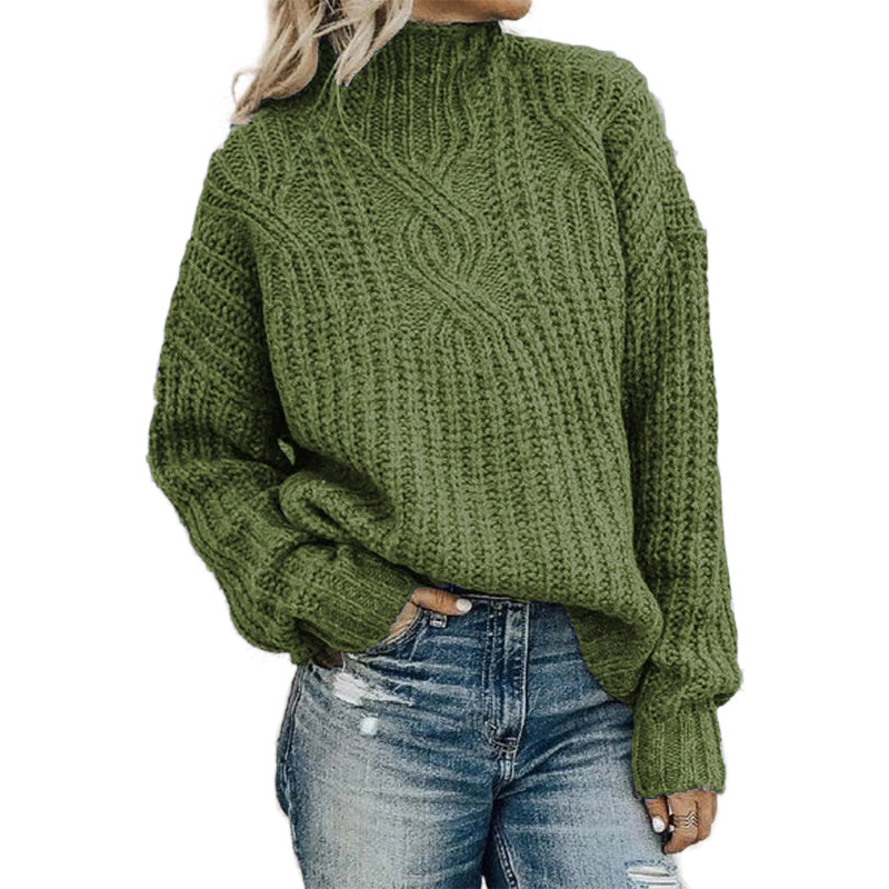 Women's high-necked twist sweater