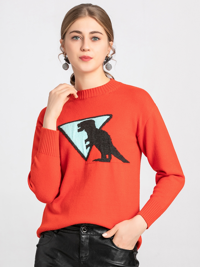 Cute orange dinosaur sweater