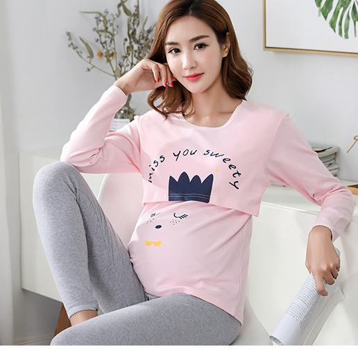 Pregnant Women's Suit Cotton Breastfeeding Suit