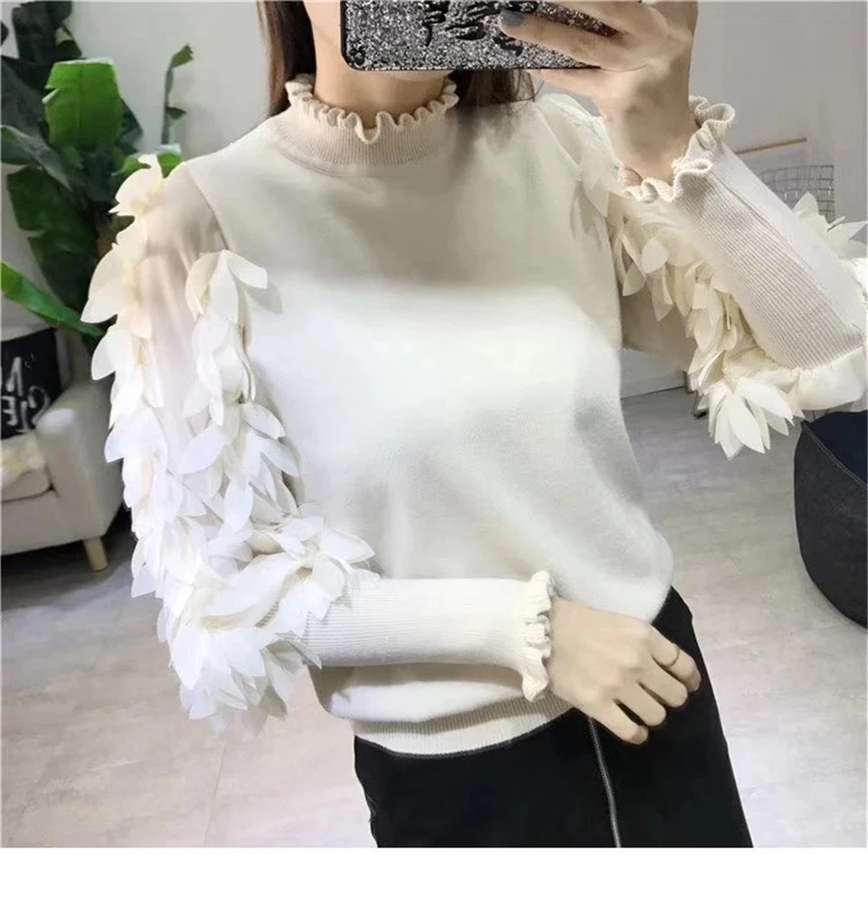 Cuffed Sleeve Collar Sweater