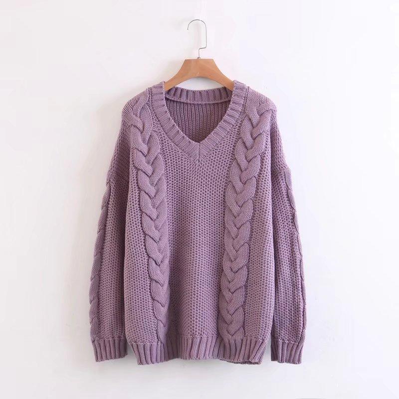 Simply V Neck Knitted Sweater