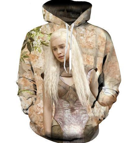 Girls 3d printed trend hooded sweater
