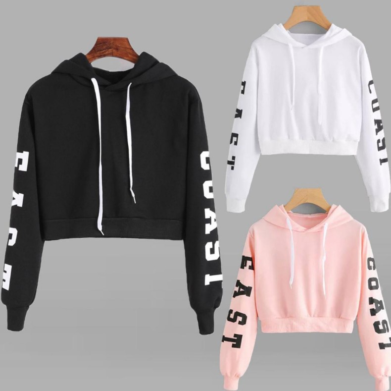 Letter printed hooded sweater