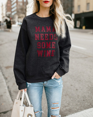 Autumn new ladies fashion trend round neck long-sleeved letter sweater casual sweater autumn coat