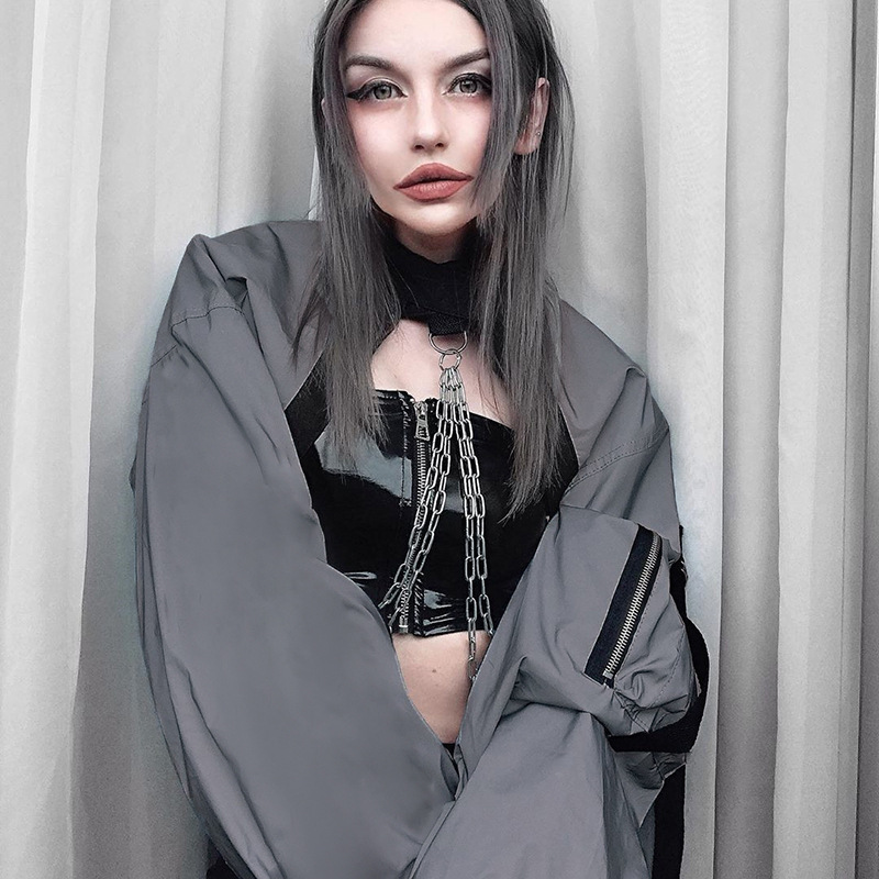 Reflective Zip Casual Long Sleeve T-Shirt