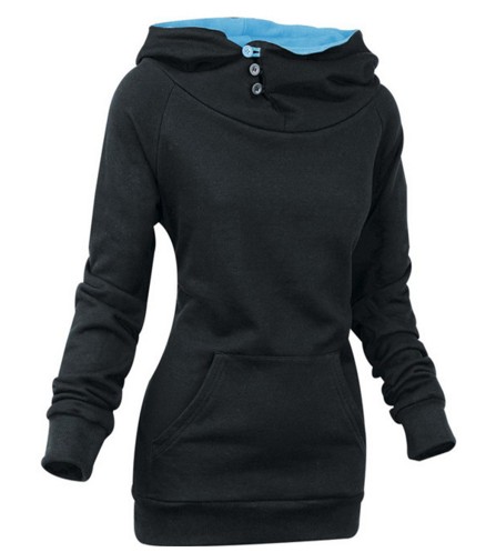 Suede hooded slim women's sweater