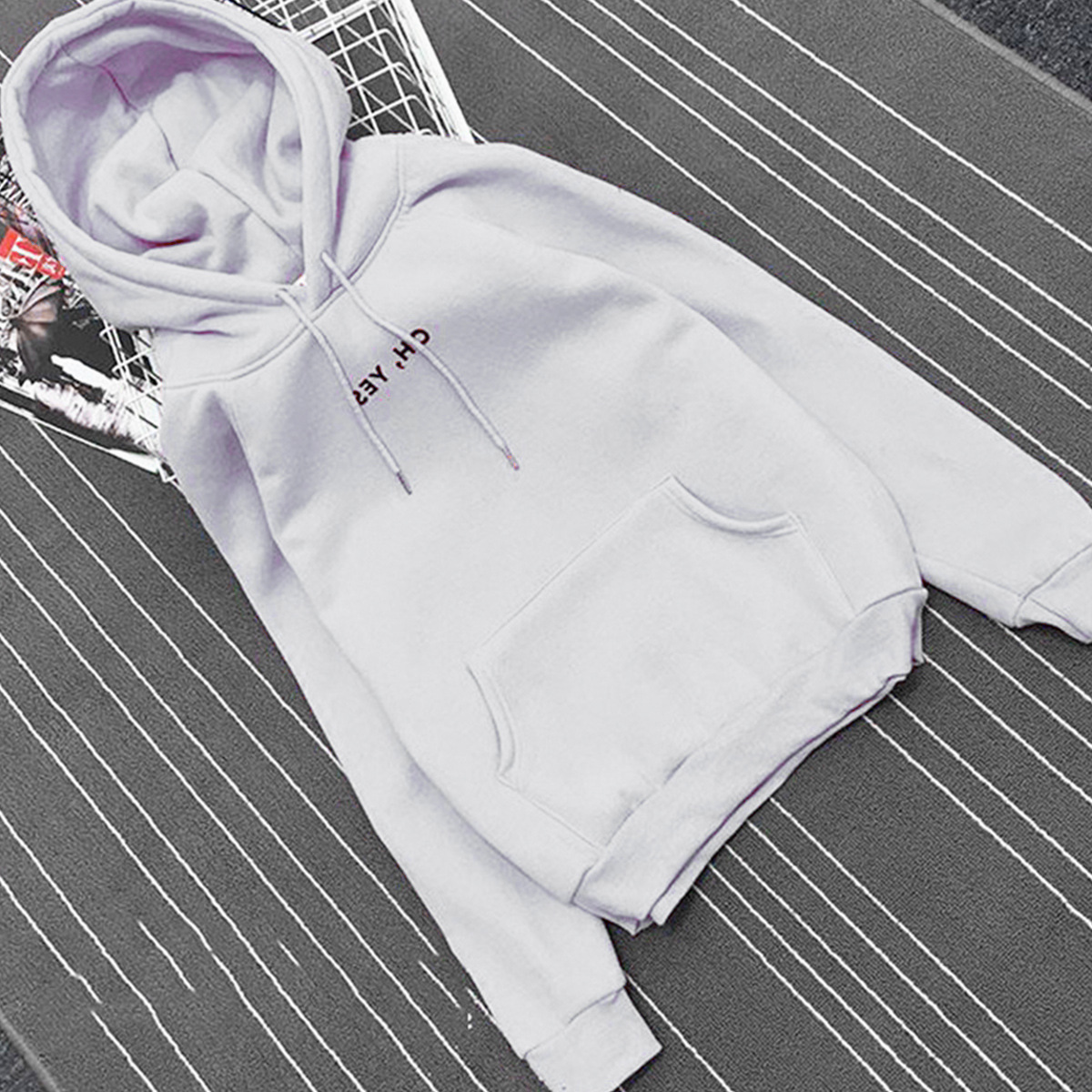 Letter plus hooded sweatshirt