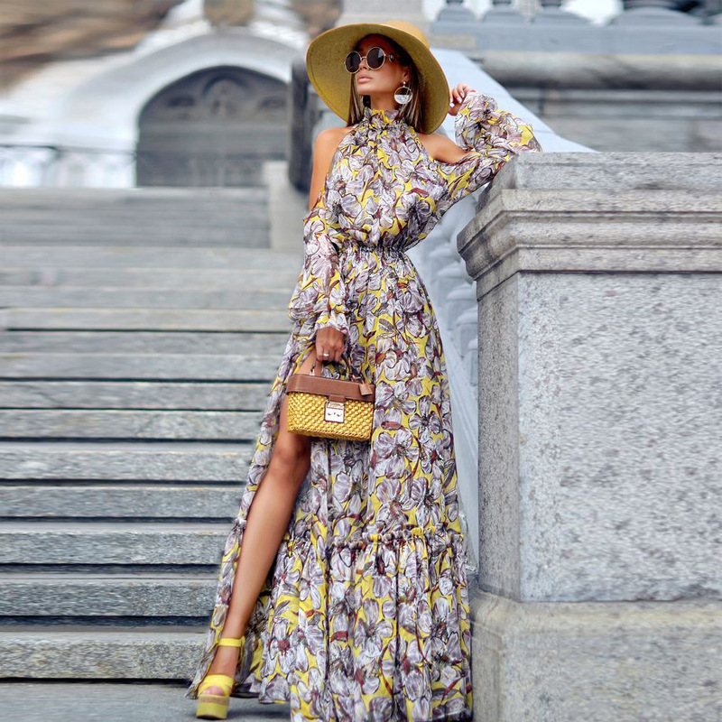 Halter print dress