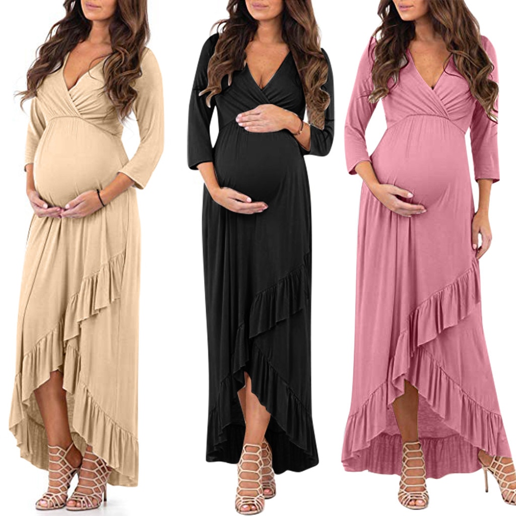 Ruffled Maternity Dress