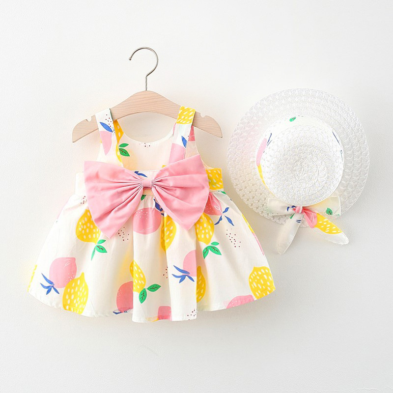 Vestido Frutas Sling Dress Baby Cotton Princess Dress