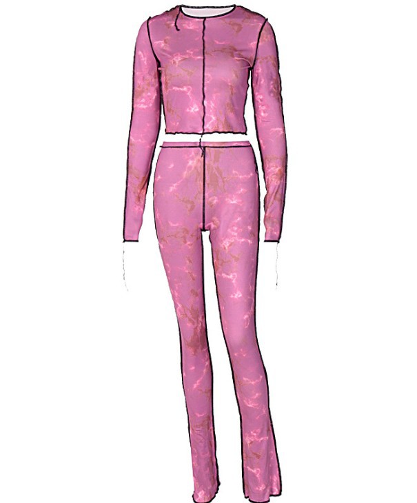 Sexy tie-dye anti-car side sports yoga suit