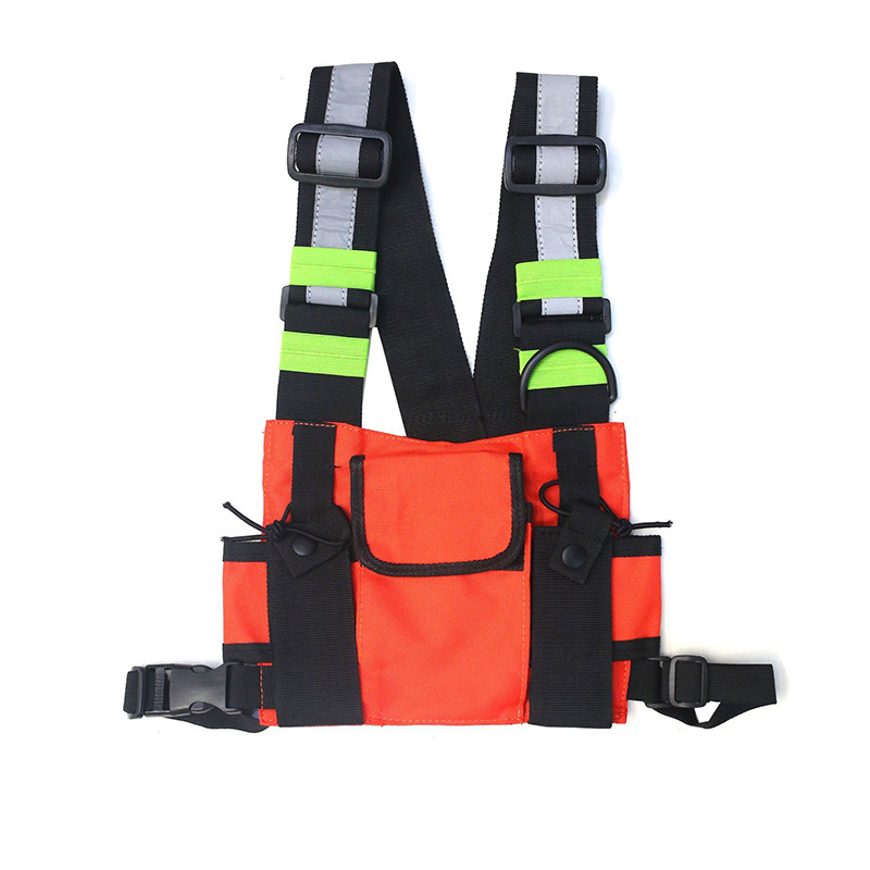 Fashion Multi-Pocket Reflective Vest Chest Bag