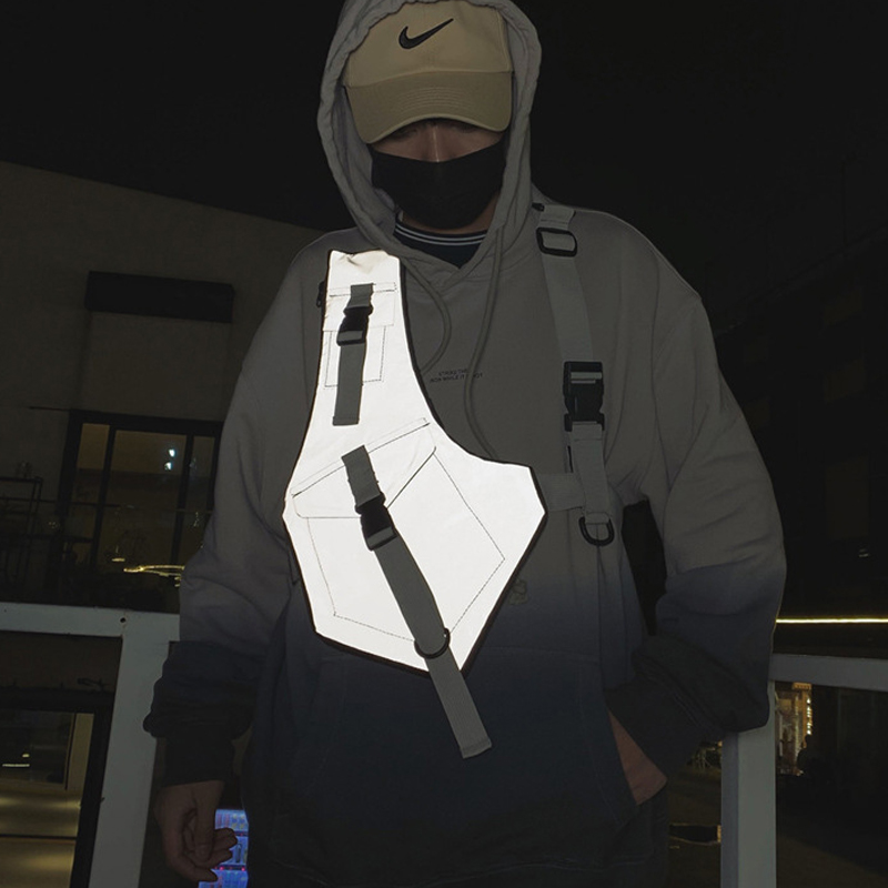 Reflective male hip-hop belt bag