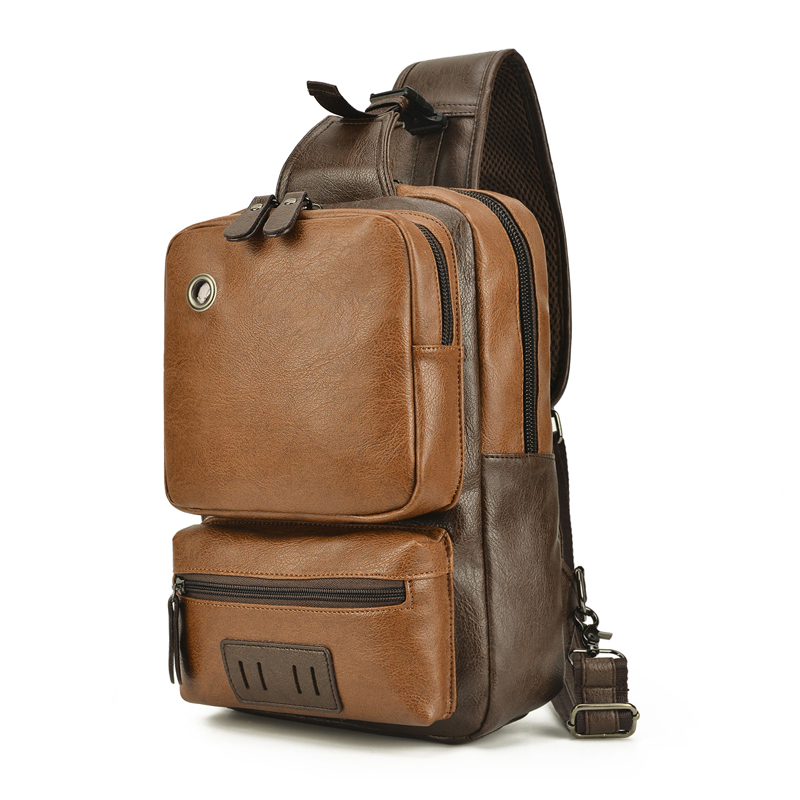 Fashion Business Chest Bag Earphone Hole Usb Interface Chest Bag