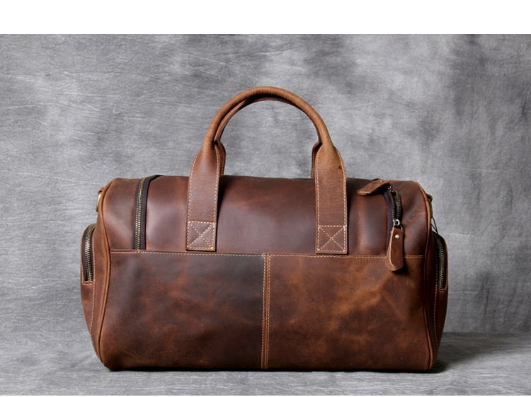First layer leather big travel bag