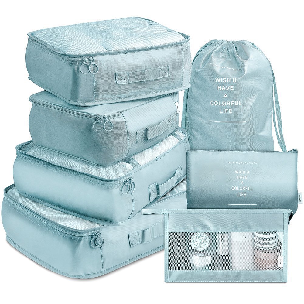 Latest 7 pcs Set Travel Organizer Bags Large Capacity Luggage Packing Cubes Travel Laundry Storage Bag