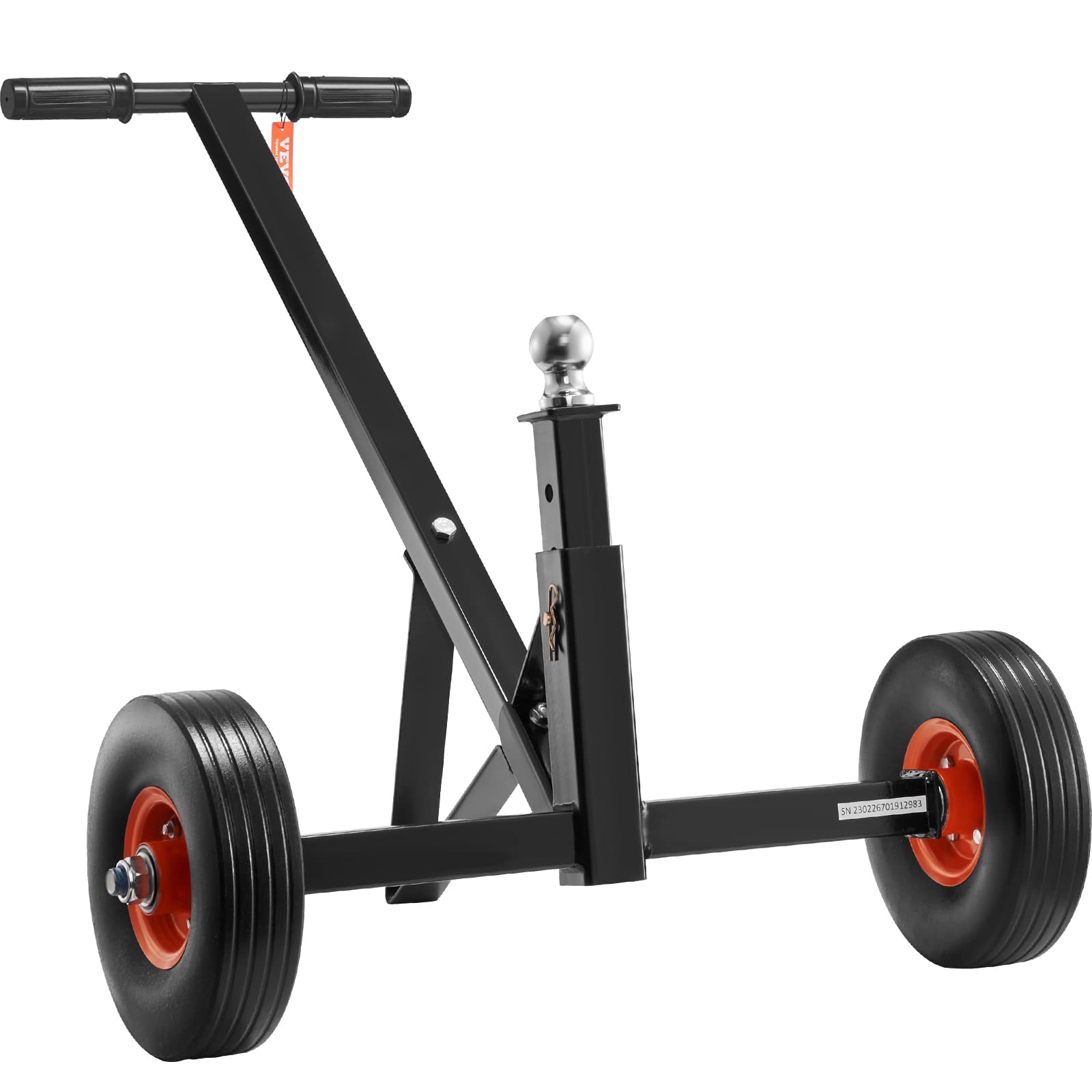 Adjustable Trailer Dolly, 1000lbs Tongue Weight Capacity, Carbon Steel Trailer Mover with 19''-26'' Adjustable Height & 2'' Ball, 16'' Pneumatic Tires & Universal Wheel, for Moving RV Trailer