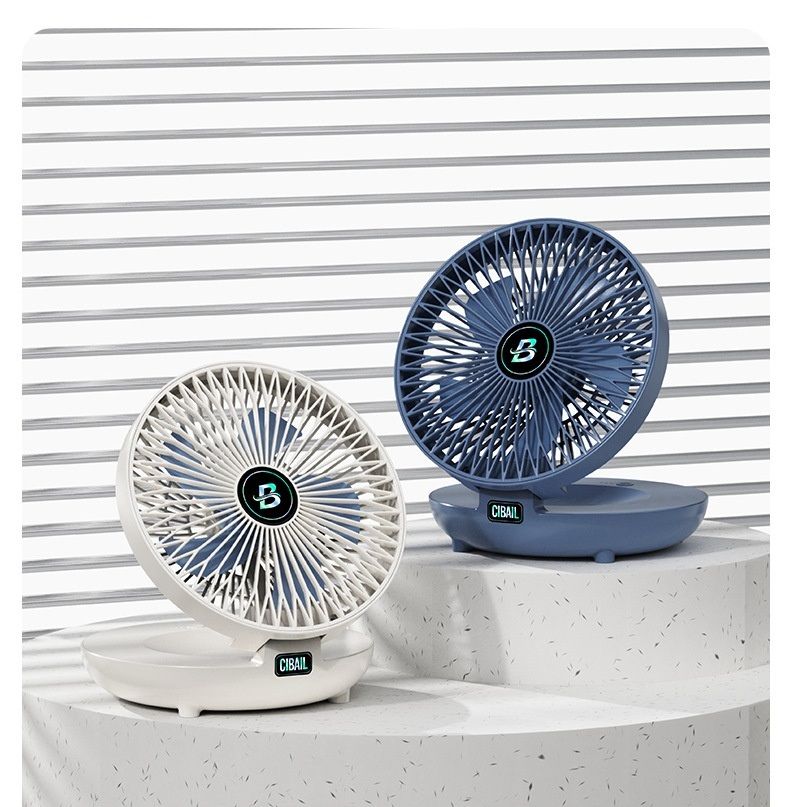 Foldable Desktop Electric Fan Wall Mounted Small Portable Type-C Charging 3 Speeds Silent Air Cooler for Home Office