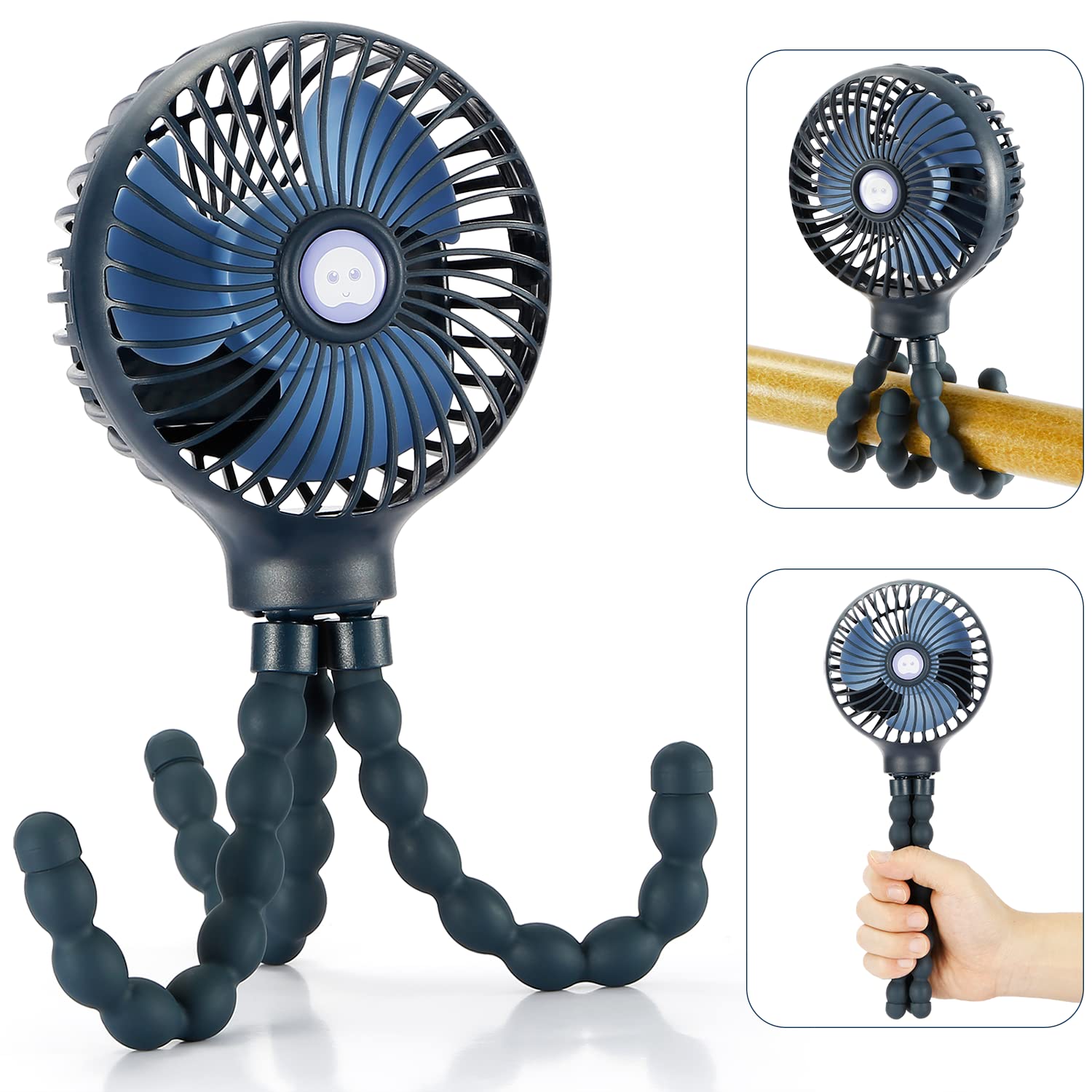 Octopus Deformed Folding Fan New USB Charging Mini Handheld Stroller Bed Small Fan Portable
