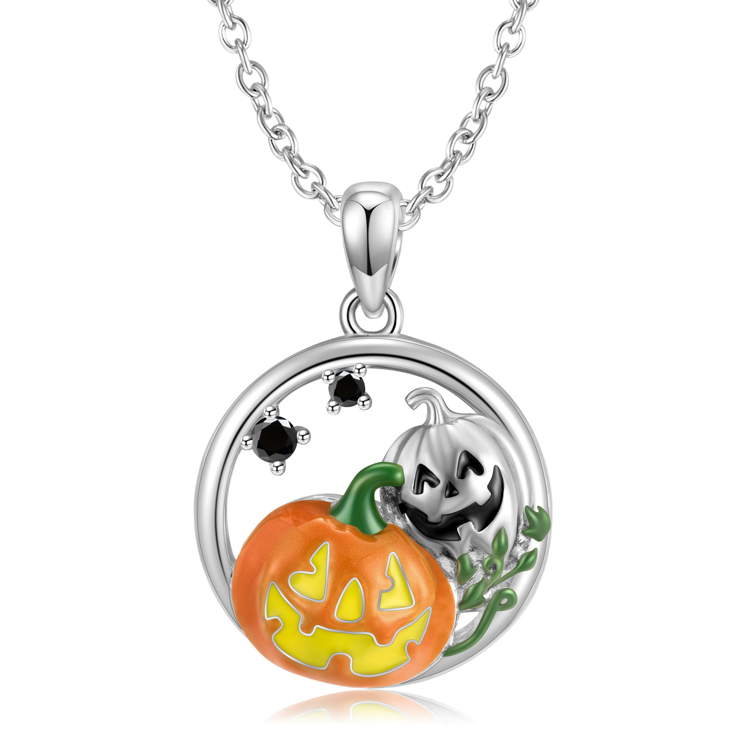 Halloween Gift Skull Pendant Necklace S925 Silver Necklace