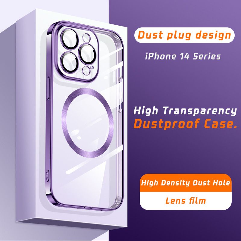  Applicable iPhone 14 phone case magnetic Apple 13Promax anti-drop 12 lens film all-inclusive transparent protective cover