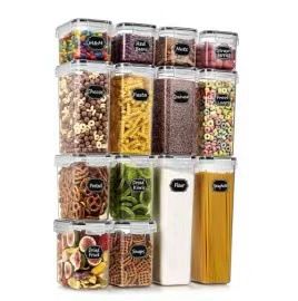 14-pack Mat Förvaring - Lufttäta Burkar med Lock - Kit Transparent