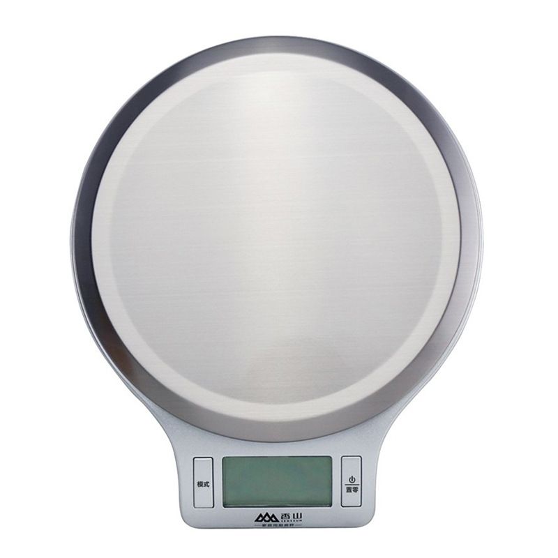 Basics Digital Kitchen Scale with LCD Display, Batteries Included, Weighs up to 11 pounds, Black and Stainless Steel