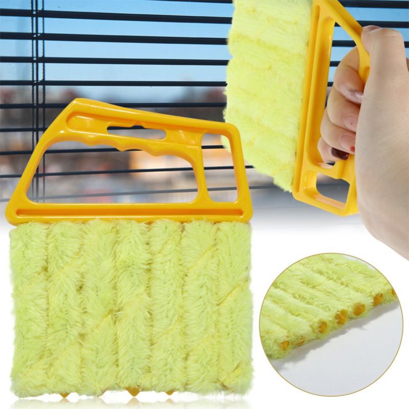  Blinds Cleaning Brush,Handheld Mini Curtain Brush Dust Remover With 7 Removable Microfiber Sleeves For Air Conditioning Home Gadgets, Car Vents, Fan