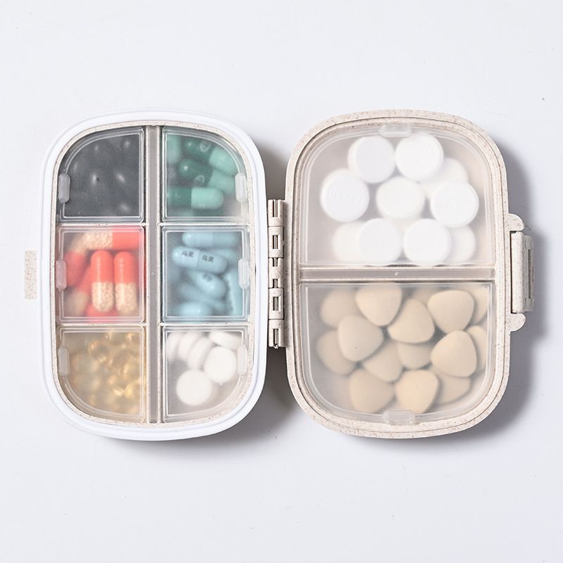 8-compartment Sealed Pill Box Plastic Moisture-proof Pill Box Divided Portable Travel Medicine Storage Box