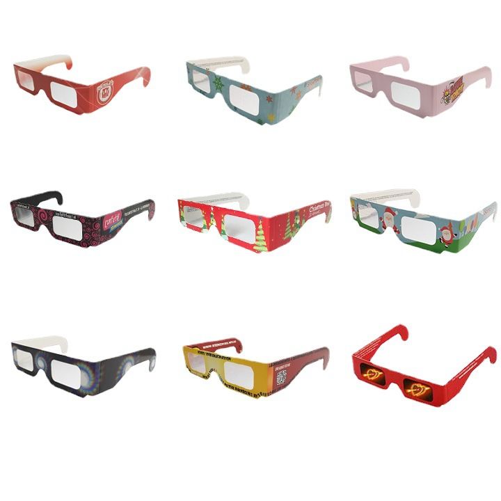 Diffraction Grating Paper Glasses for Independence Day and Festival 